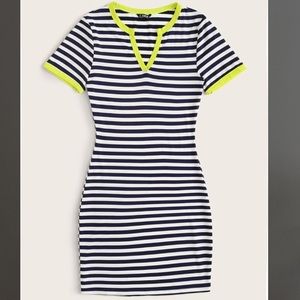 Striped Dress with Neon trims. Brand New!